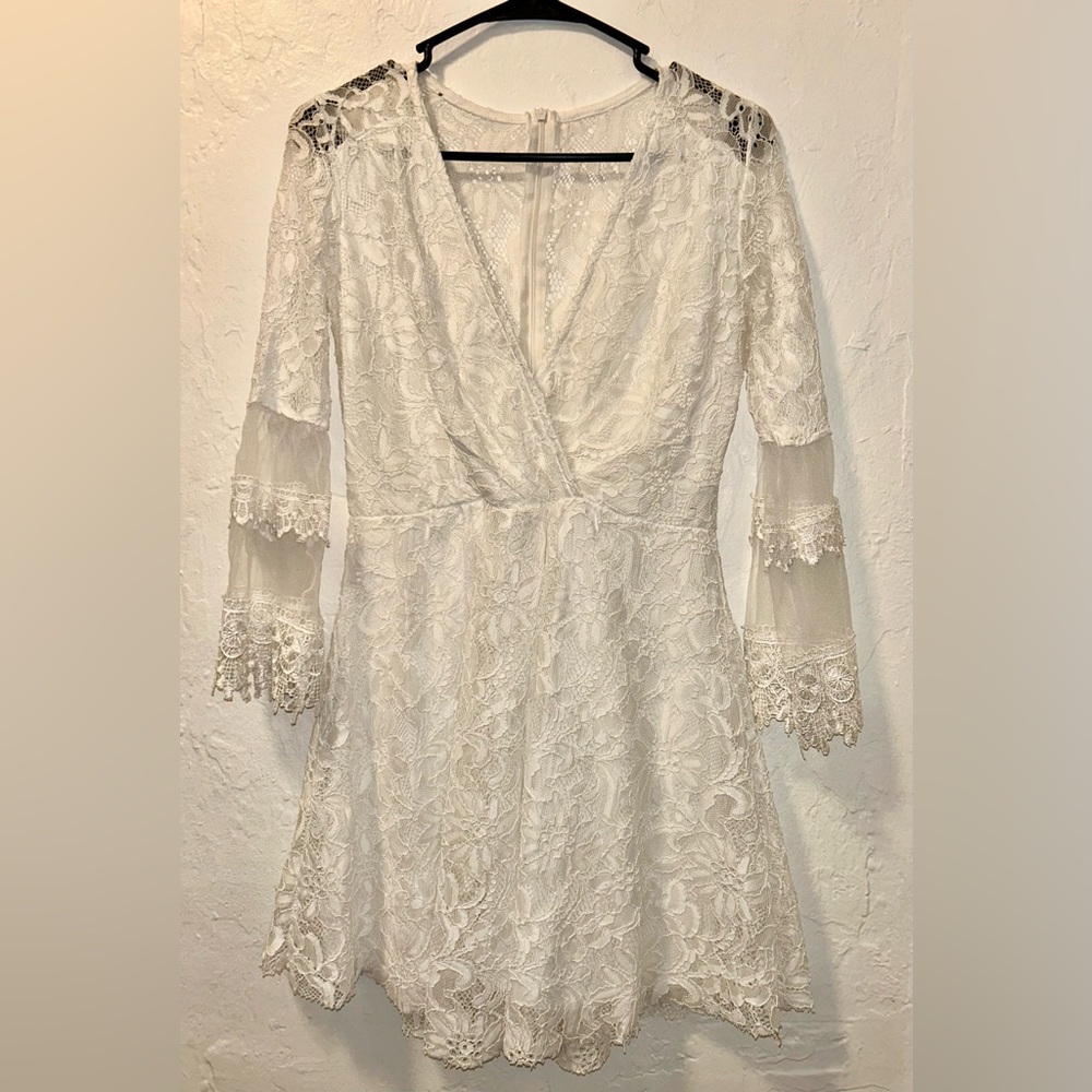 Lace White Dress with Fabulous Sleeves